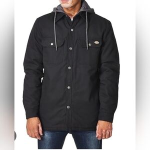 Dickies Black Hooded Shirt Jacket